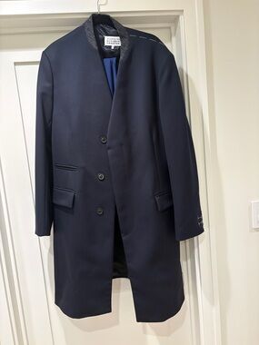 Maison Martin Margiela Navy Wool Pea Coat